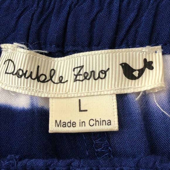 Double Zero Size Large Tie Dye Navy Blue & White Pull On Shorts w/Stretc… - Picture 5 of 7